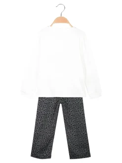 Lollitop Completo da bambina 2 pezzi con pantaloni maculati gamba larga