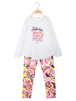 Lollitop Completo da bambina 2 pezzi con maglietta e leggings stampati