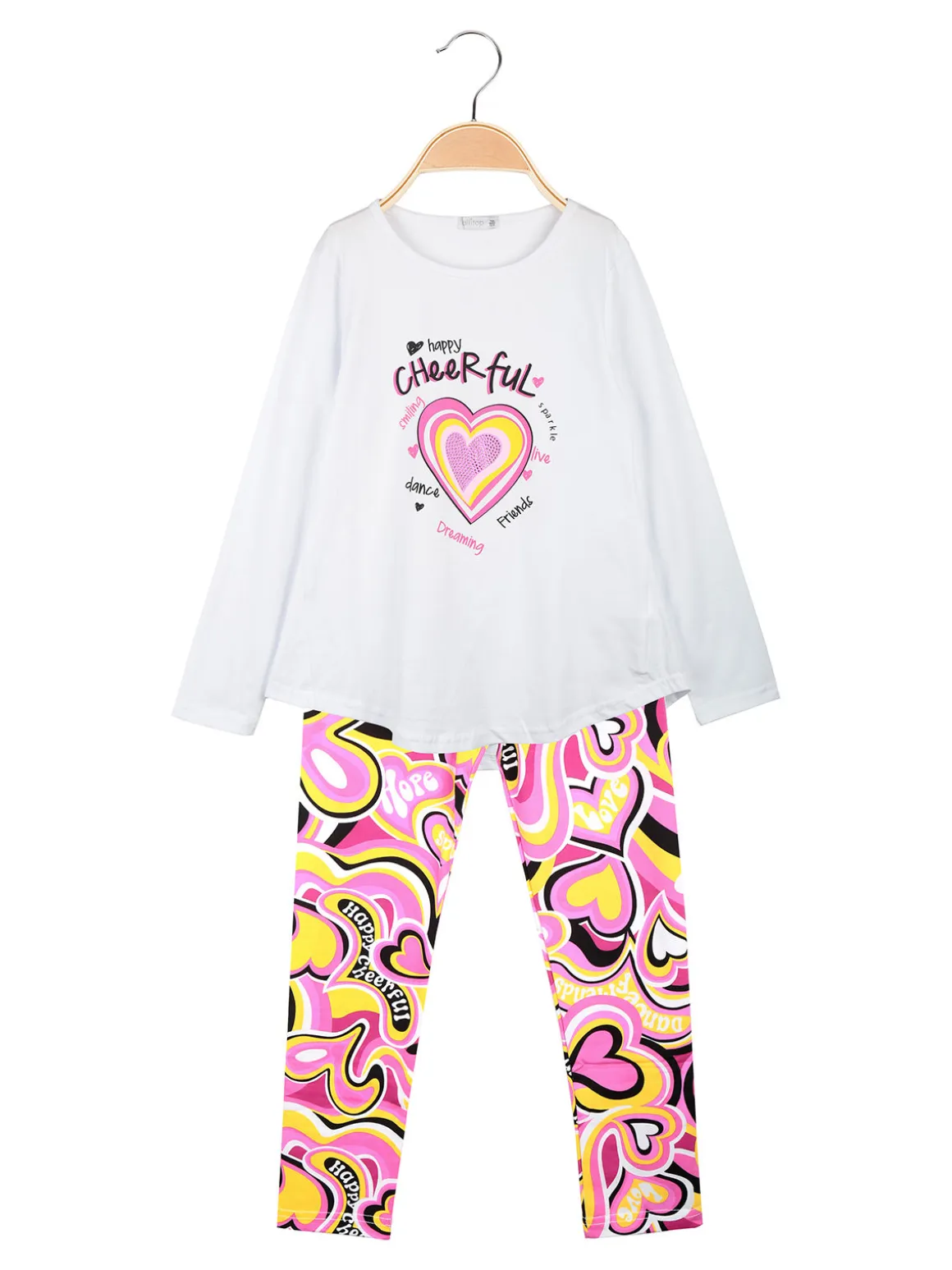 Lollitop Completo da bambina 2 pezzi con maglietta e leggings stampati