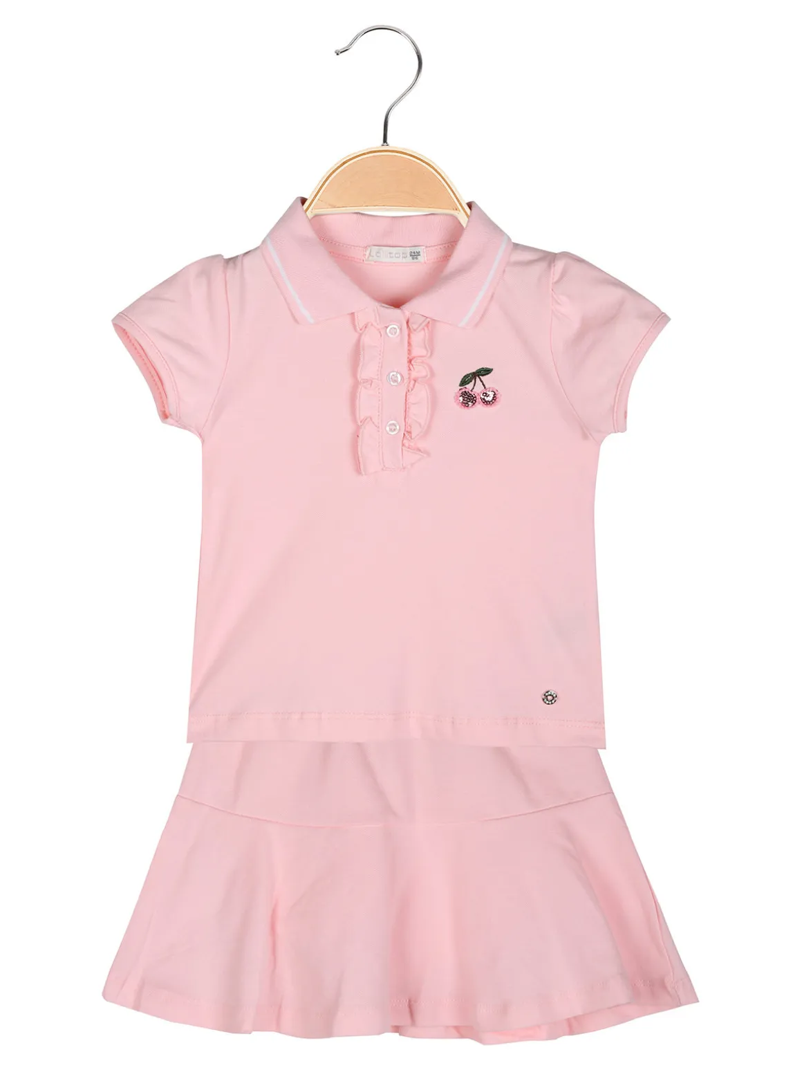 Lollitop Completo da neonata 2 pezzi con polo a maniche corte e gonna