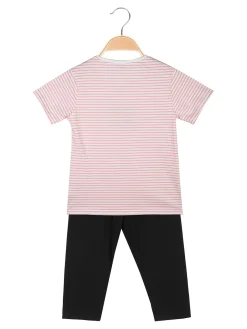 Lollitop Completo da ragazza con t-shirt rigata e leggings a pinocchietto