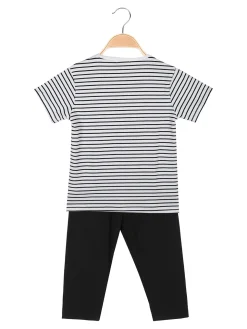 Lollitop Completo da ragazza con t-shirt rigata e leggings a pinocchietto