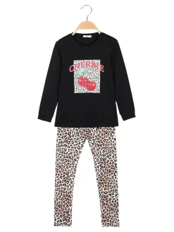 Lollitop Completo 2 pezzi da bambina con leggings maculati
