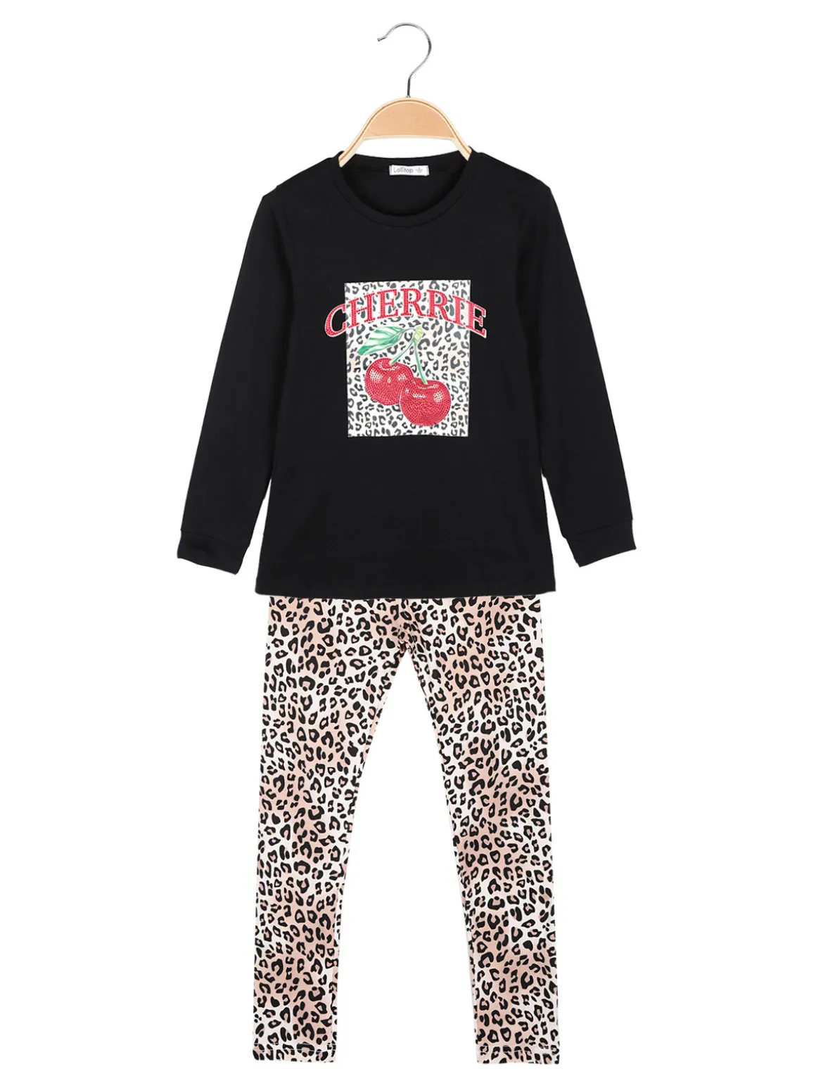 Lollitop Completo 2 pezzi da bambina con leggings maculati