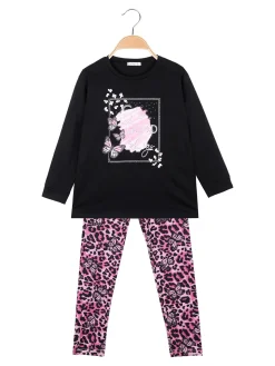 Lollitop Completo 2 pezzi da ragazza con leggings maculati