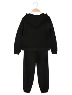 Lollitop Completo tuta 2 pezzi da bambina con cappuccio - nero