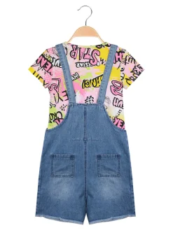 Lollitop Salopette di jeans da bambina con t-shirt