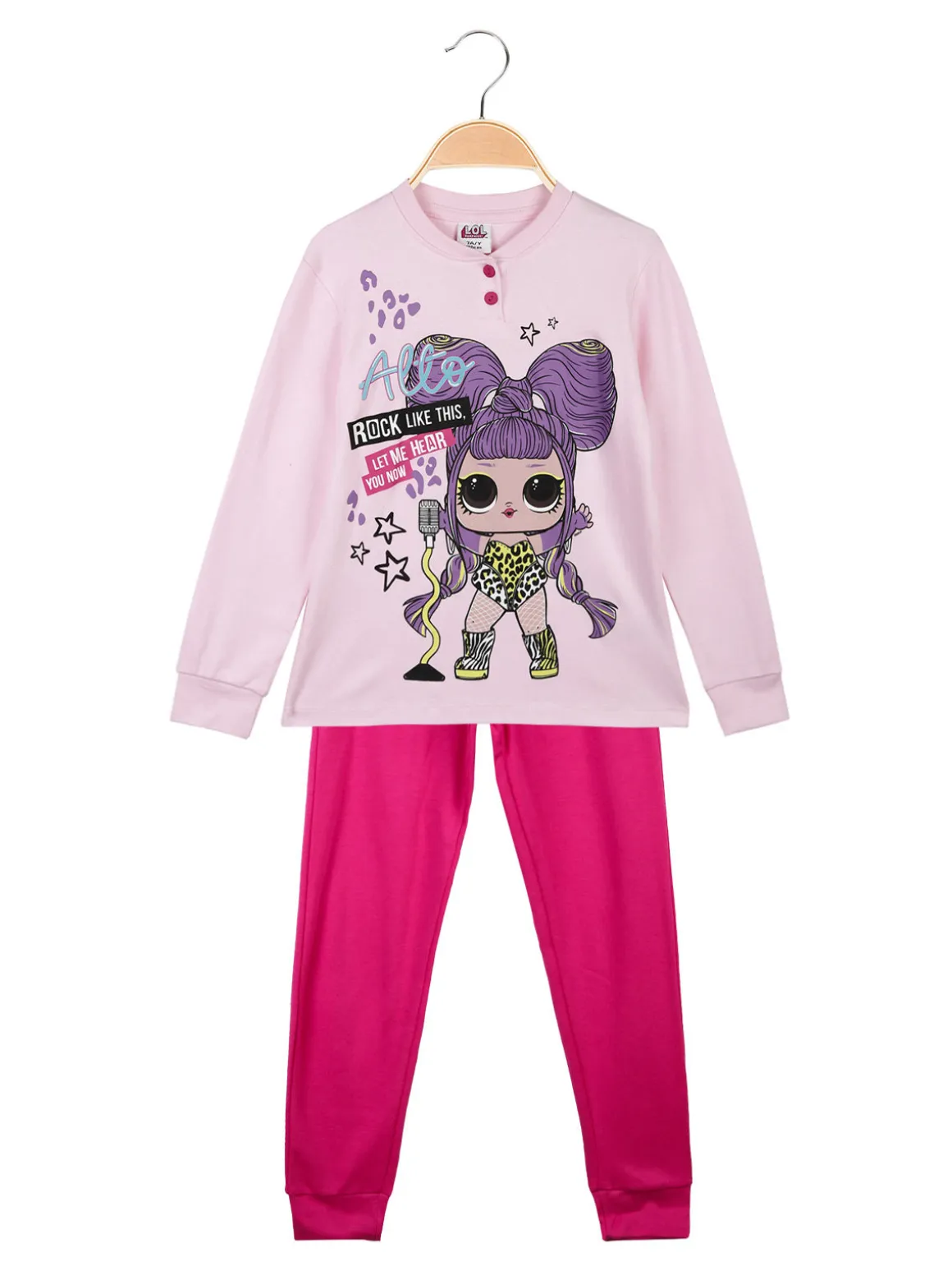 Lol Surprise! Pigiama lungo da bambina in caldo cotone