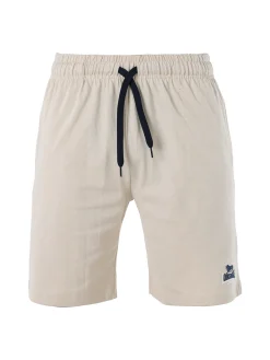 Lonsdale Bermuda sportivi da uomo in misto cotone con coulisse e logo - beige