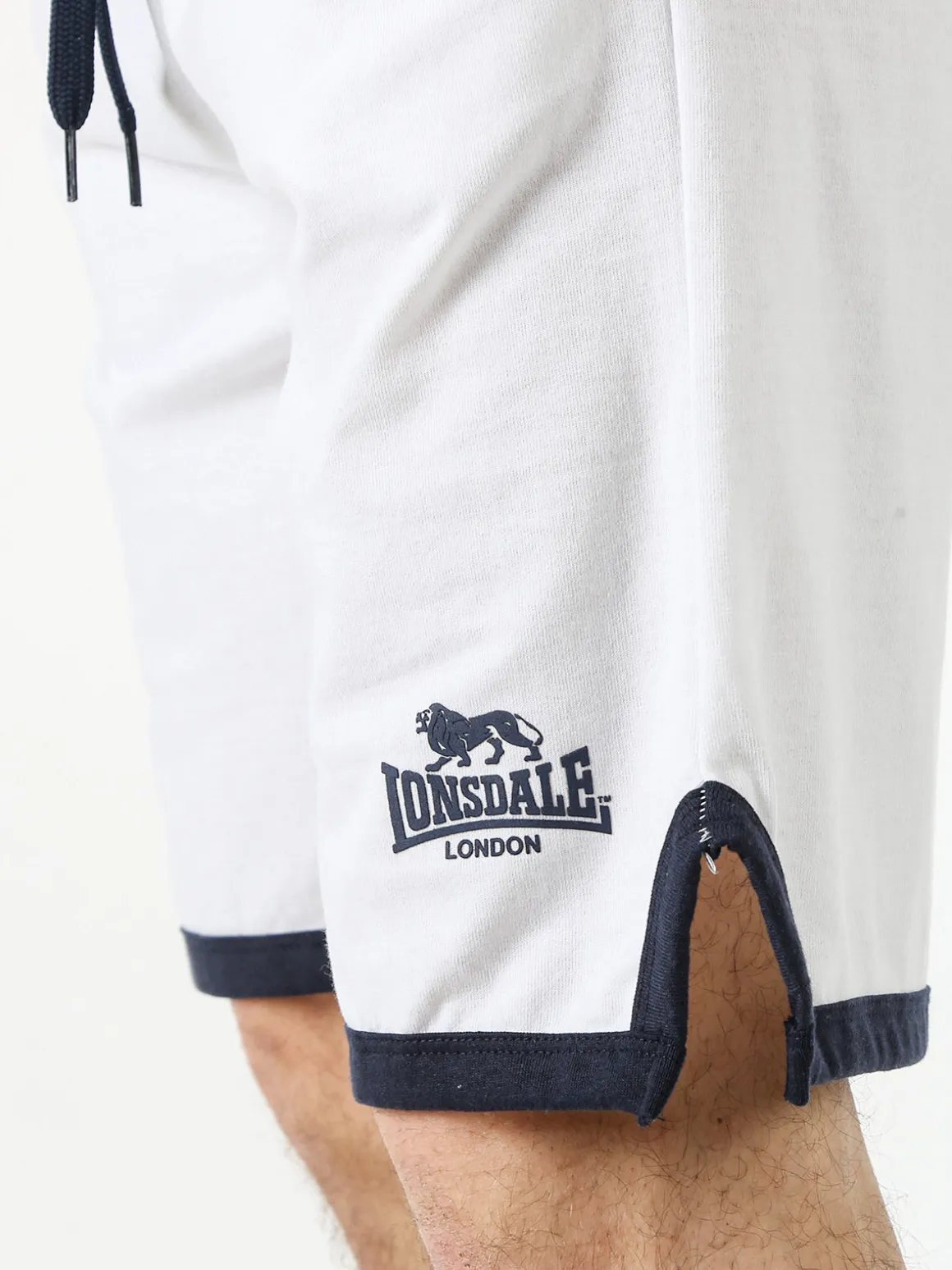 Lonsdale Bermuda sportivi da uomo in cotone con logo - bianco