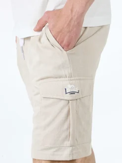 Lonsdale Bermuda sportivi da uomo con tasconi laterali e coulisse - naturale