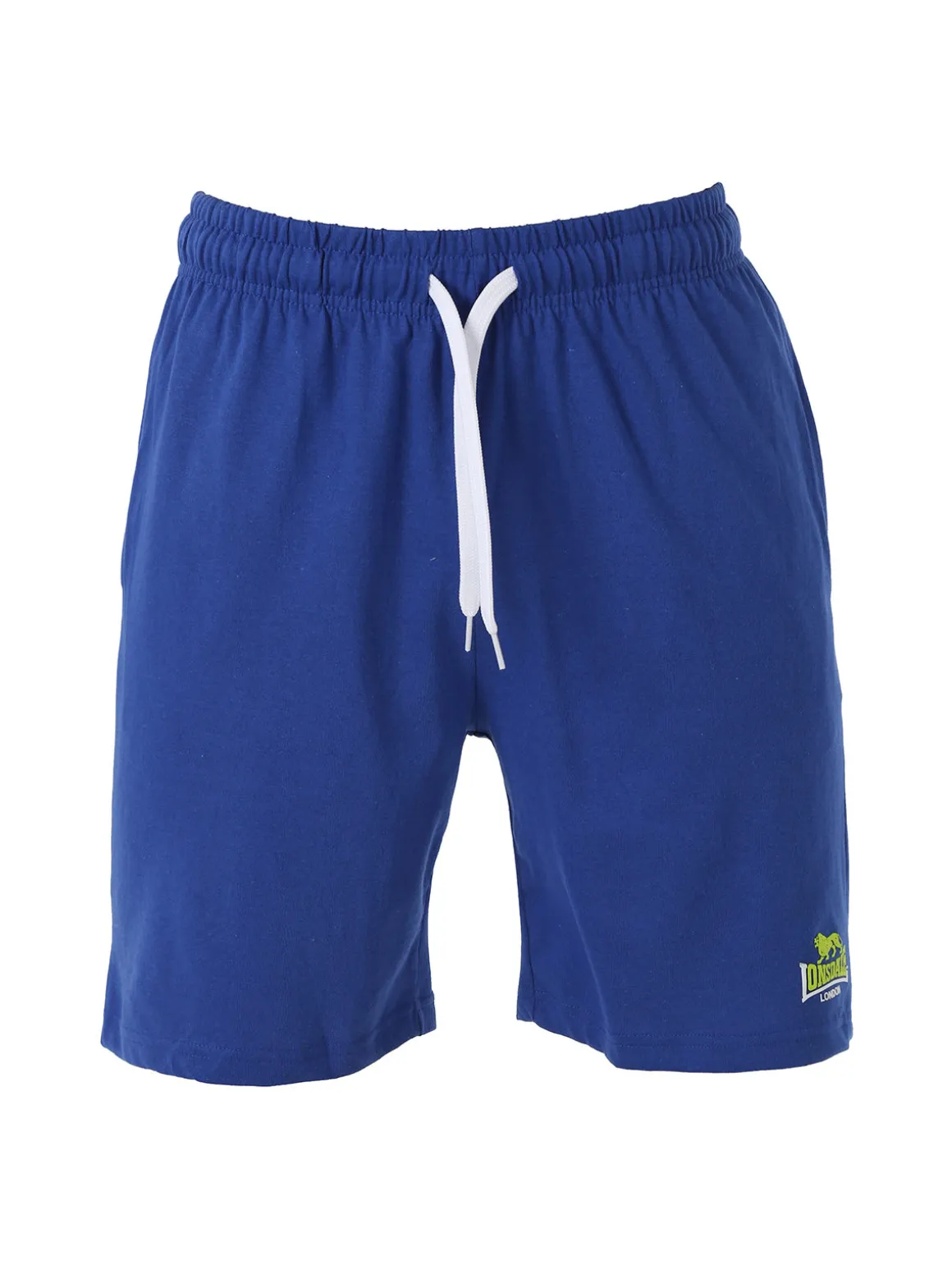 Lonsdale Bermuda sportivi da uomo in misto cotone con coulisse e logo - blu