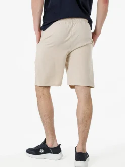 Lonsdale Bermuda sportivi da uomo con logo e coulisse - naturale
