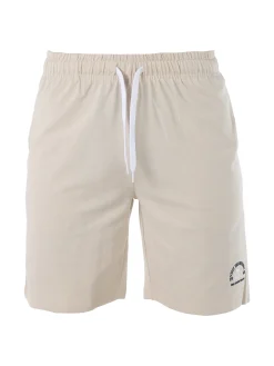 Lonsdale Bermuda sportivi da uomo con logo e coulisse - naturale