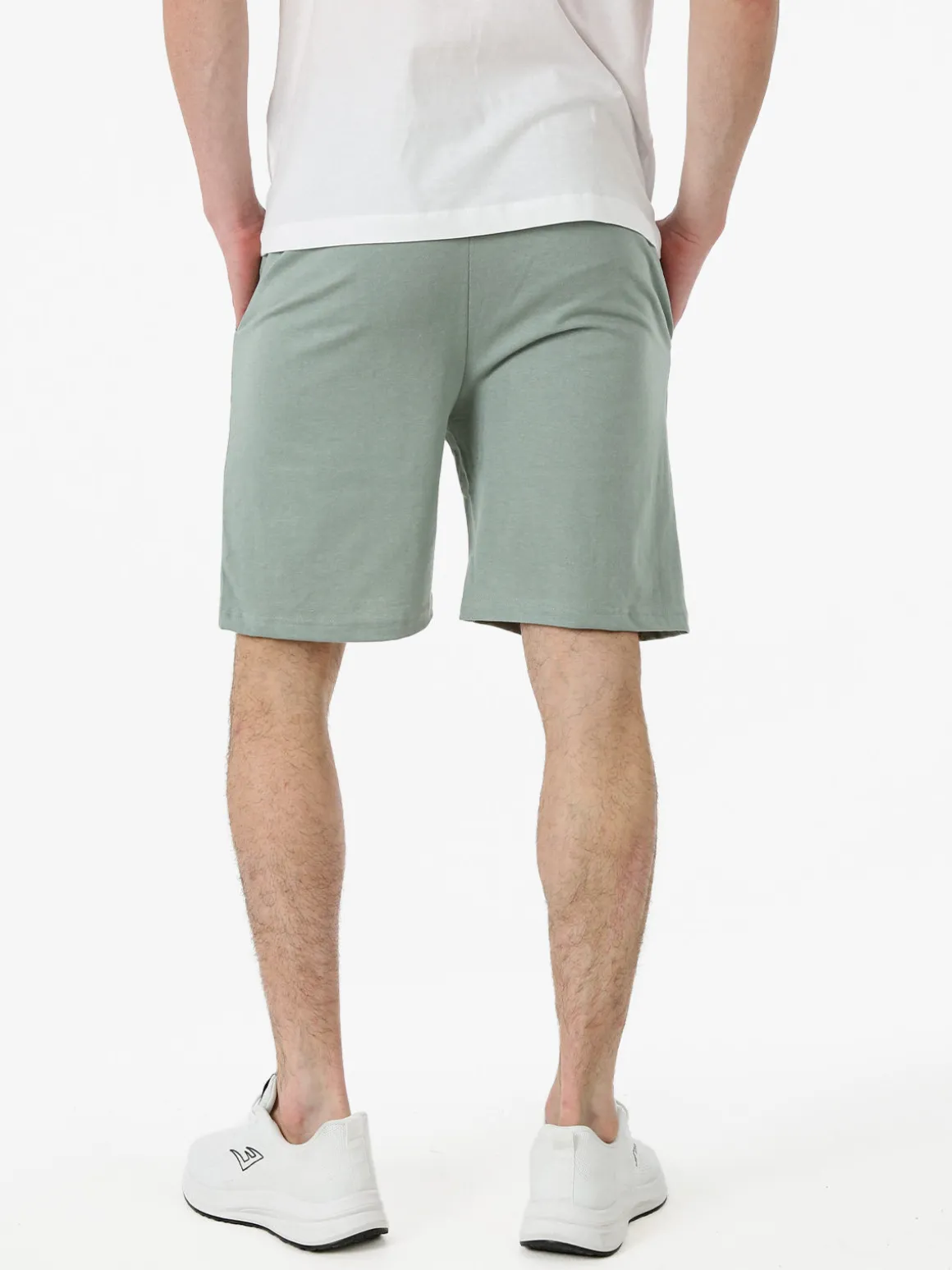 Lonsdale Bermuda sportivi da uomo con logo e coulisse - pistacchio