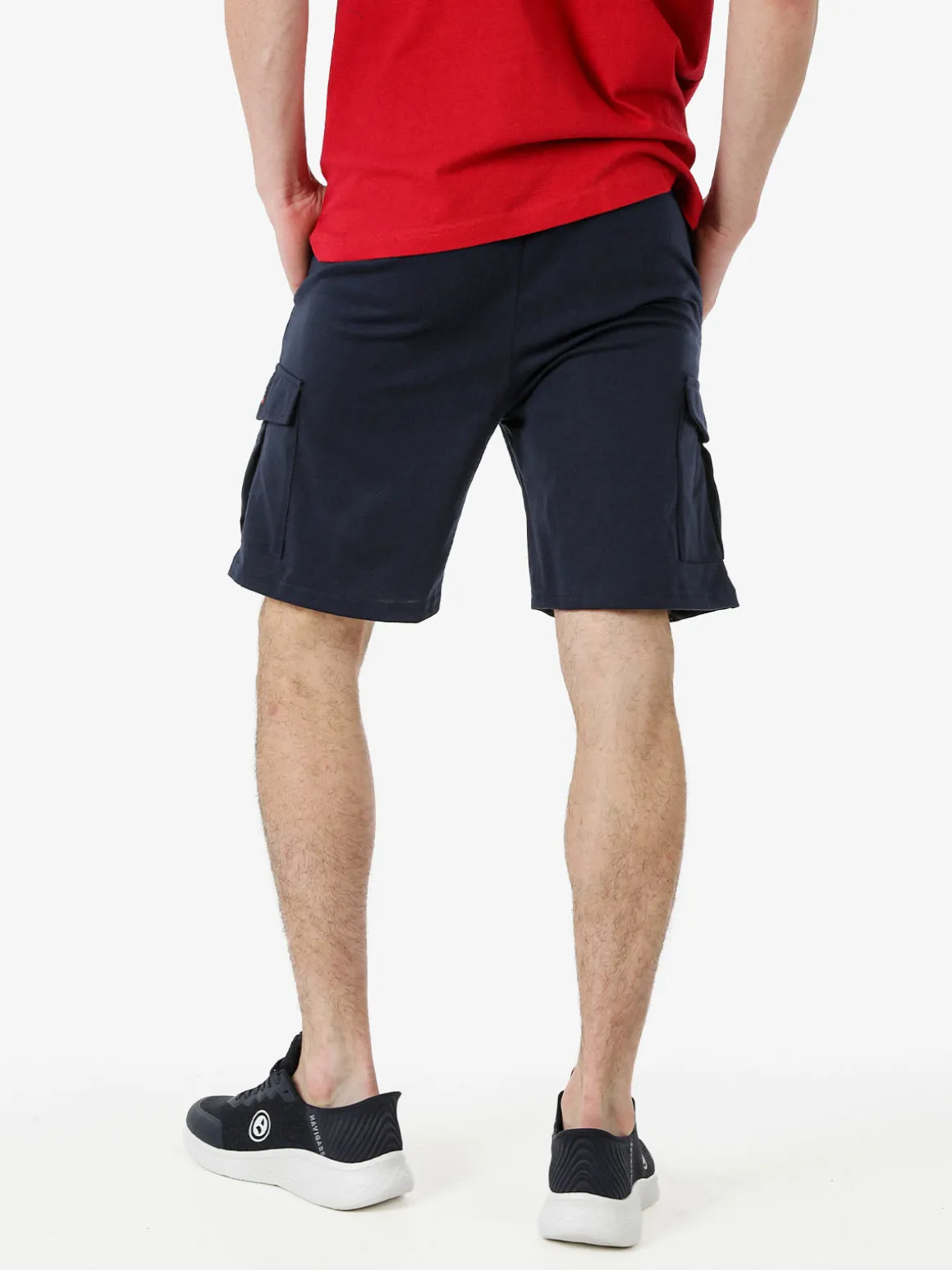 Lonsdale Bermuda sportivi da uomo con tasconi laterali e coulisse - blu scuro