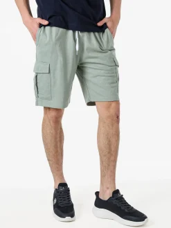 Lonsdale Bermuda sportivi da uomo in cotone con logo - nero
