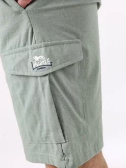 Lonsdale Bermuda sportivi da uomo con tasconi laterali e coulisse - pistacchio