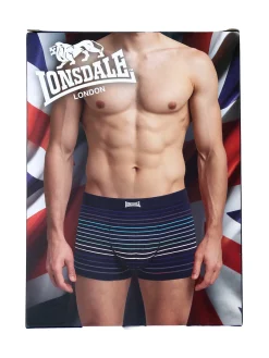 Lonsdale Boxer rigati da uomo in cotone - nero