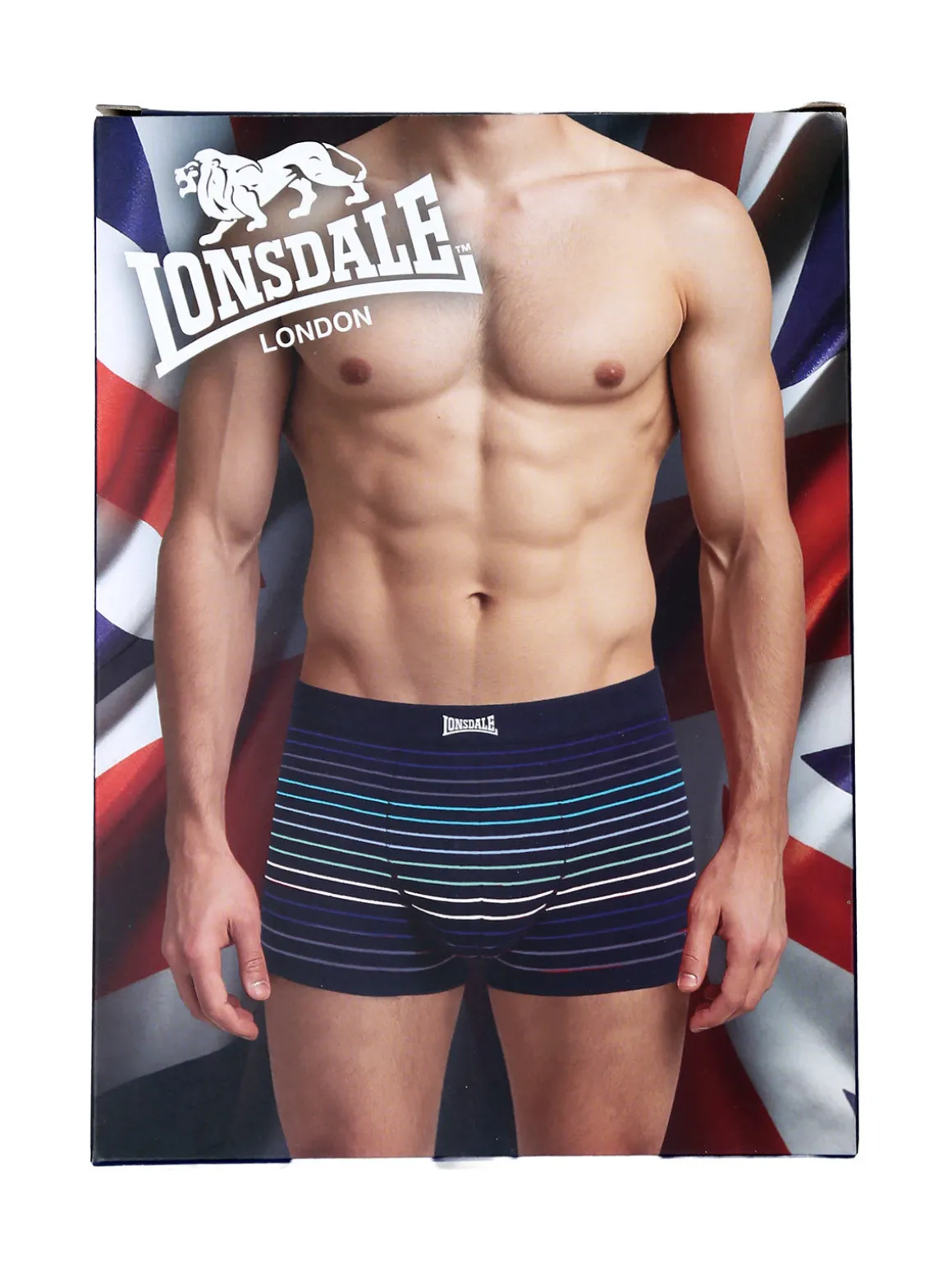 Lonsdale Boxer rigati da uomo in cotone - nero