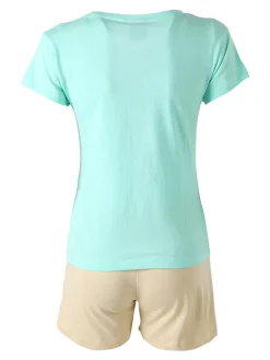 Lonsdale Completo corto da donna in cotone - acqua marina