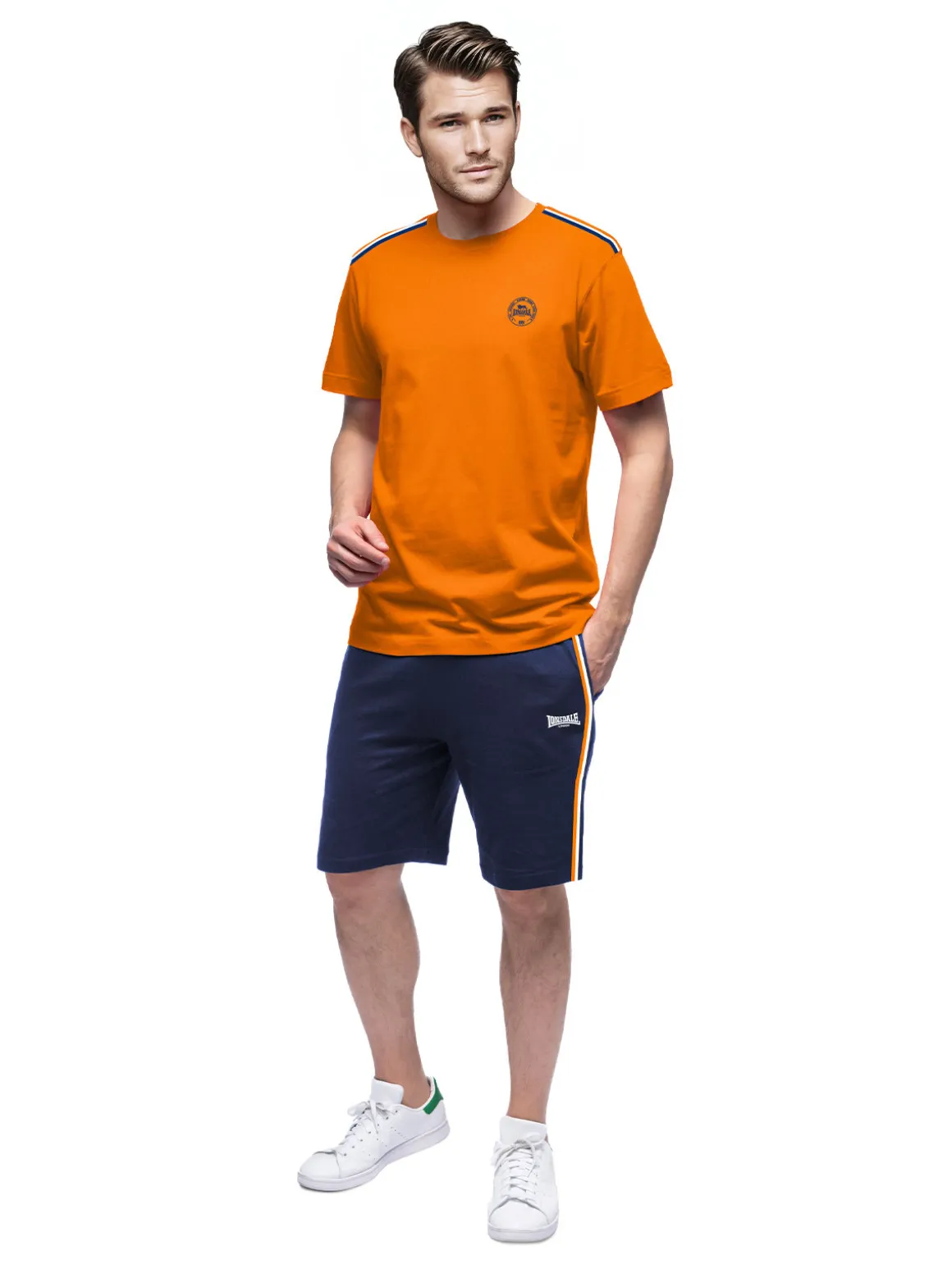 Lonsdale Completo corto da uomo in cotone - arancione