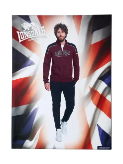 Lonsdale Completo tuta da uomo 2 pezzi con zip intera e stampa logo - grigio scuro
