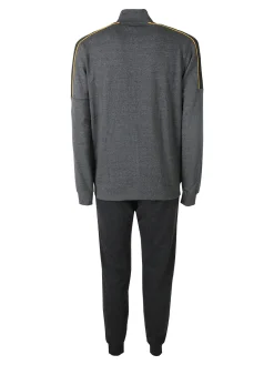 Lonsdale Completo tuta da uomo 2 pezzi con zip intera e stampa logo - grigio scuro