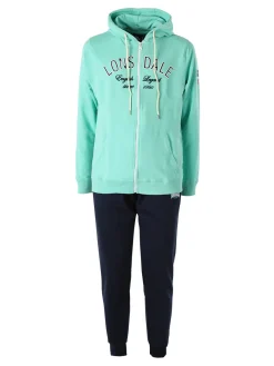 Lonsdale Completo tuta da uomo full zip con cappuccio - acqua marina