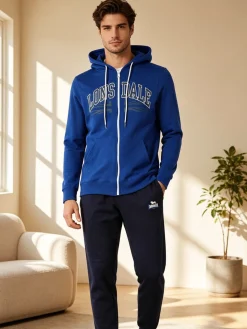 Lonsdale Completo tuta da uomo 2 pezzi con cappuccio e zip - blu