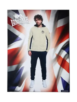Lonsdale Completo tuta da uomo con cappuccio e zip - panna