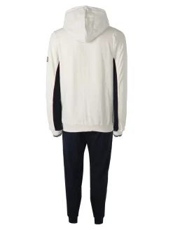 Lonsdale Completo tuta da uomo con cappuccio e zip - panna