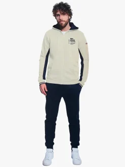Lonsdale Completo tuta da uomo con cappuccio e zip - panna