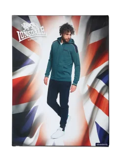 Lonsdale Completo tuta da uomo 2 pezzi con cappuccio e zip - panna