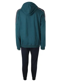 Lonsdale Completo tuta da uomo 2 pezzi con cappuccio e zip - ottanio