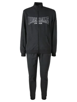 Lonsdale Completo tuta da uomo 2 pezzi con zip intera e stampa logo - grigio scuro