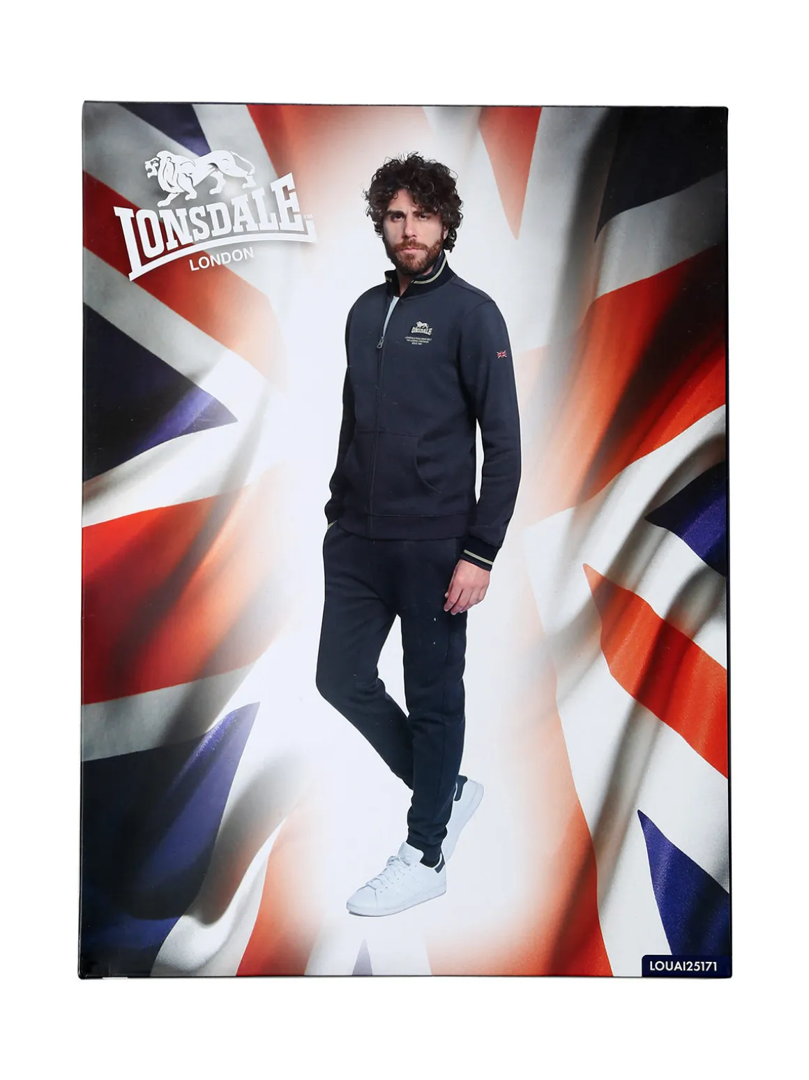 Lonsdale Completo tuta da uomo 2 pezzi con zip intera - nero