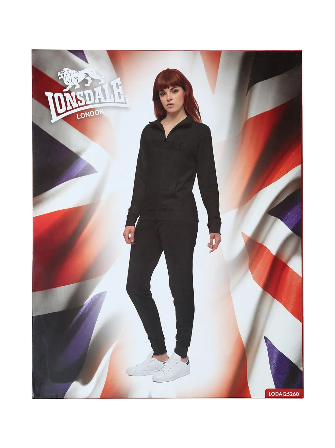 Lonsdale Completo tuta donna 2 pezzi full zip - bordeaux