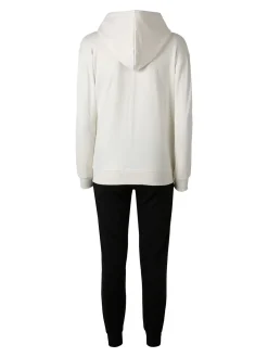 Lonsdale Completo tuta donna 2 pezzi full zip con cappuccio - panna