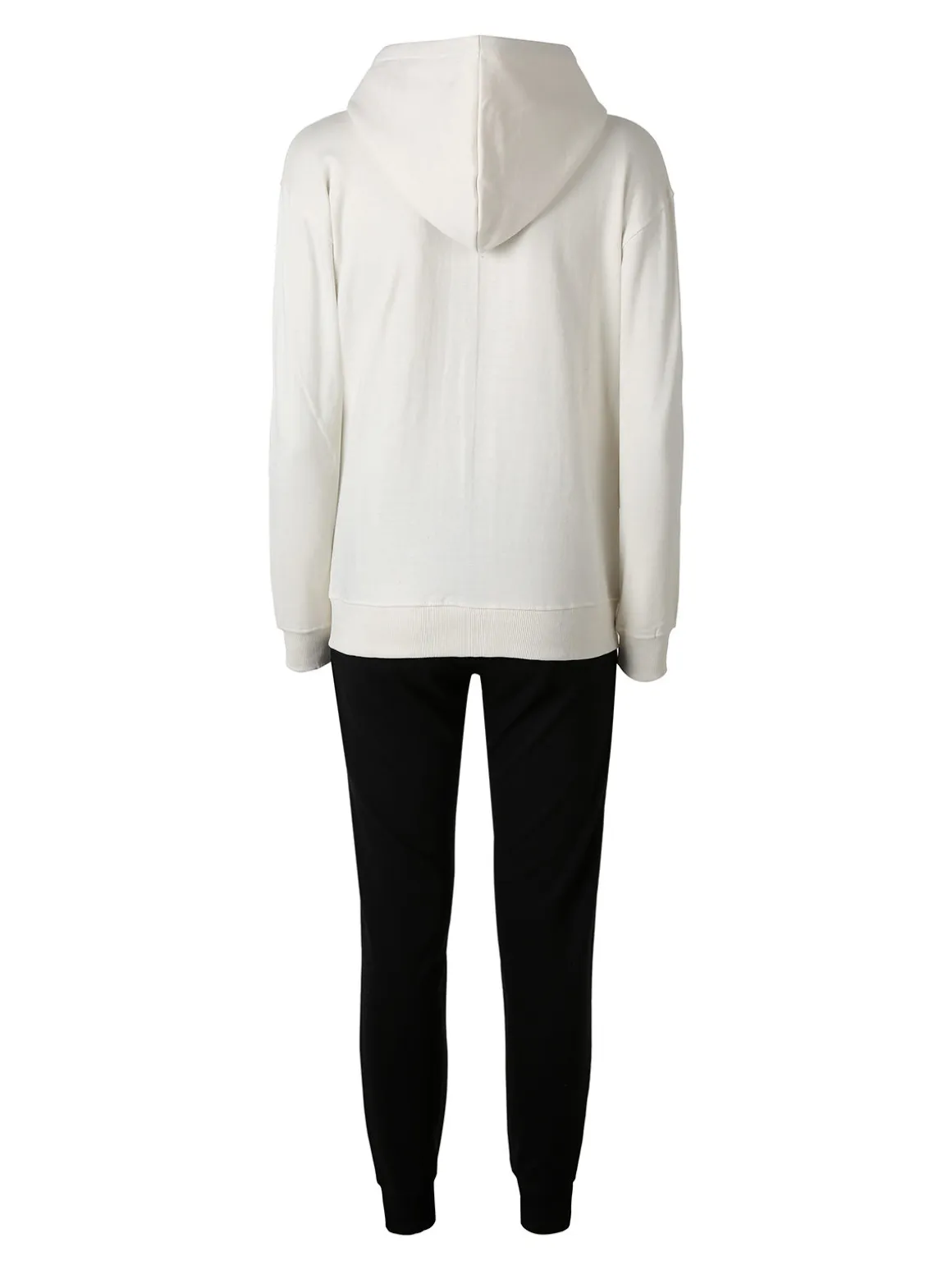 Lonsdale Completo tuta donna 2 pezzi full zip con cappuccio - panna