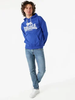 Lonsdale Felpa da uomo con cappuccio e logo - blu