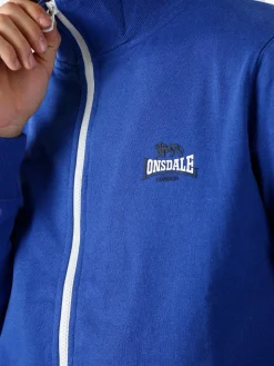 Lonsdale Felpa da uomo full zip con logo - blu