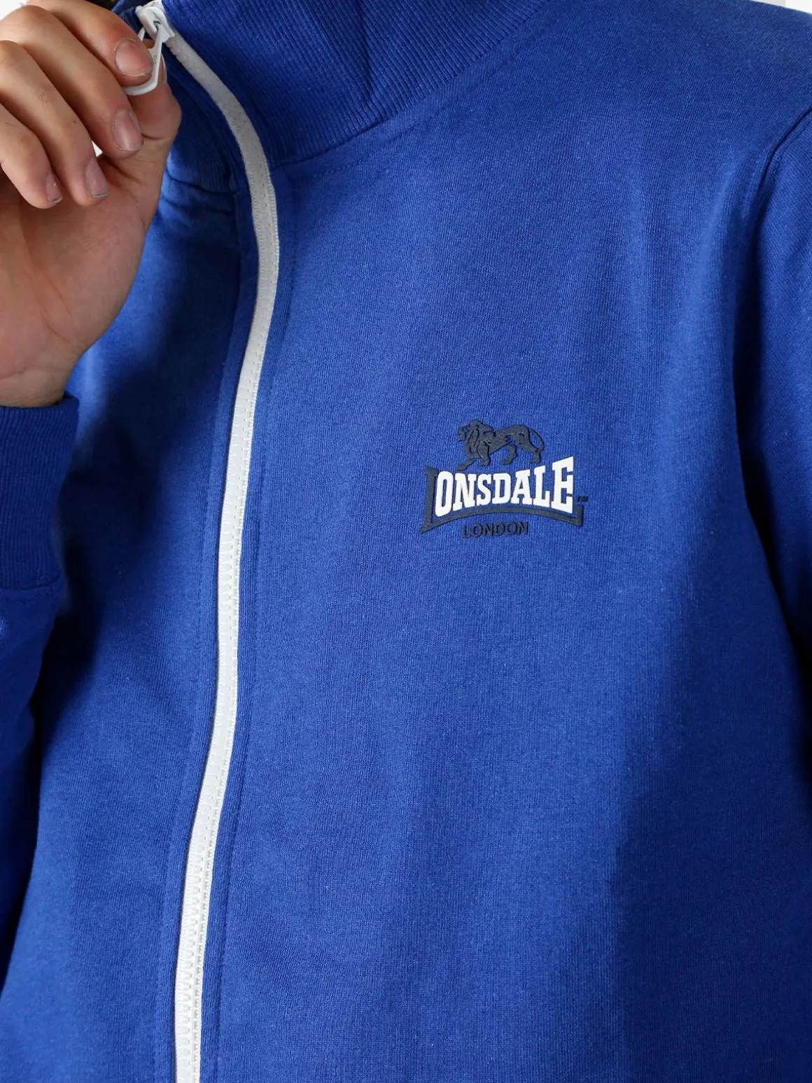 Lonsdale Felpa da uomo full zip con logo - blu