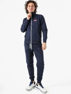 Lonsdale Felpa da uomo full zip con logo - blu scuro