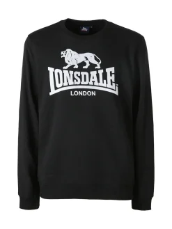 Lonsdale Felpa girocollo da uomo con logo - nero