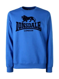 Lonsdale Felpa girocollo da uomo con logo - blu