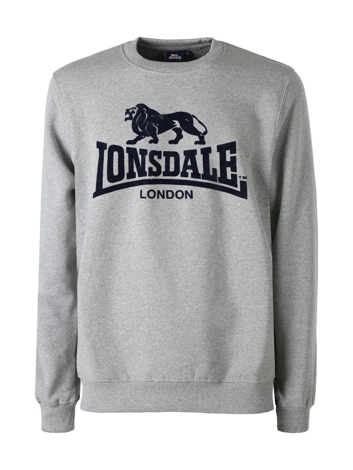 Lonsdale Felpa girocollo da uomo con logo - grigio