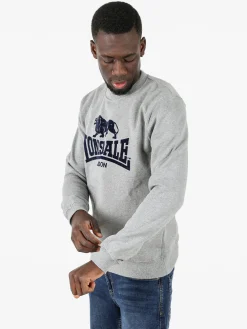 Lonsdale Felpa girocollo da uomo con logo - grigio