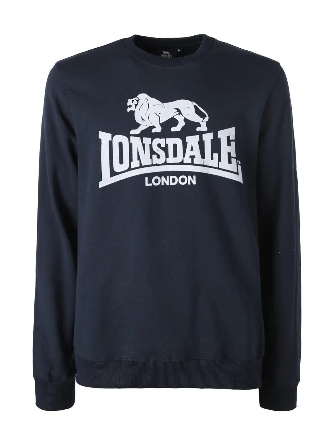 Lonsdale Felpa girocollo da uomo con logo - blu scuro