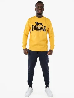Lonsdale Felpa girocollo da uomo con logo - giallo